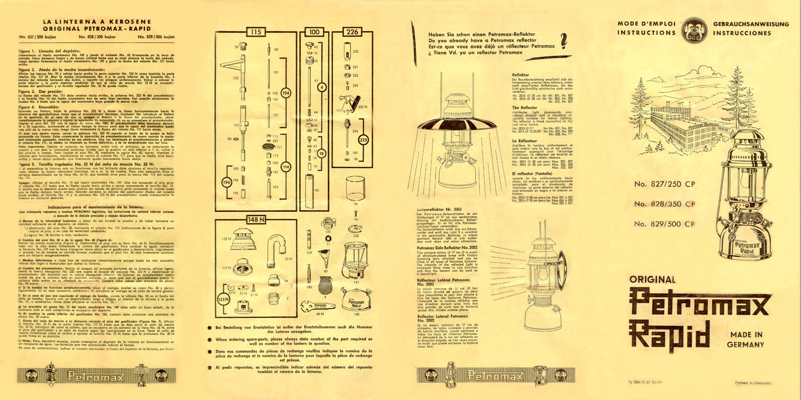 Original Petromax Prospekt von 1961