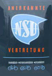 Emaille Schild NSU Vertretung